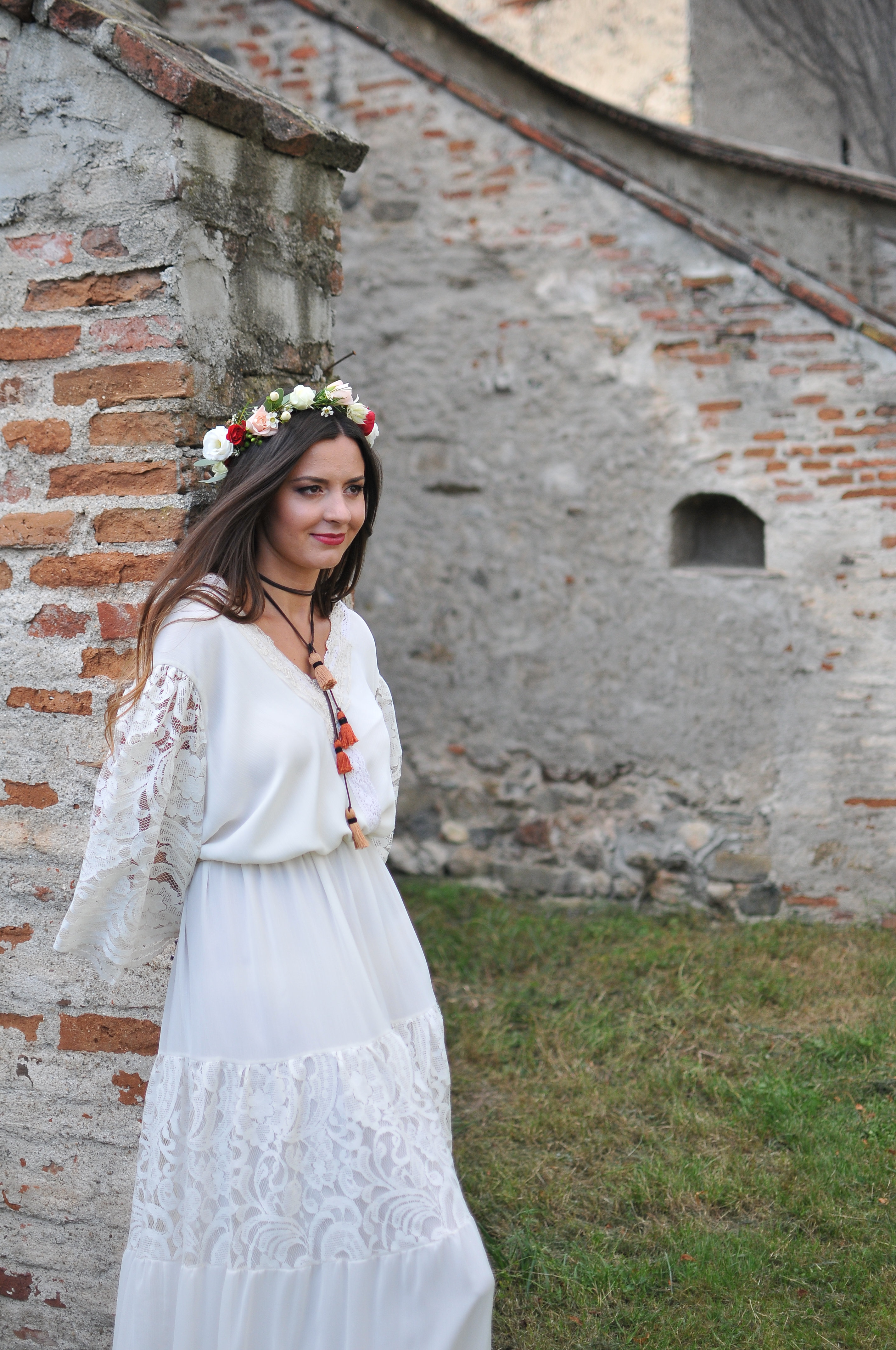Iulia, the beautiful bride, in an authentic vintage dress