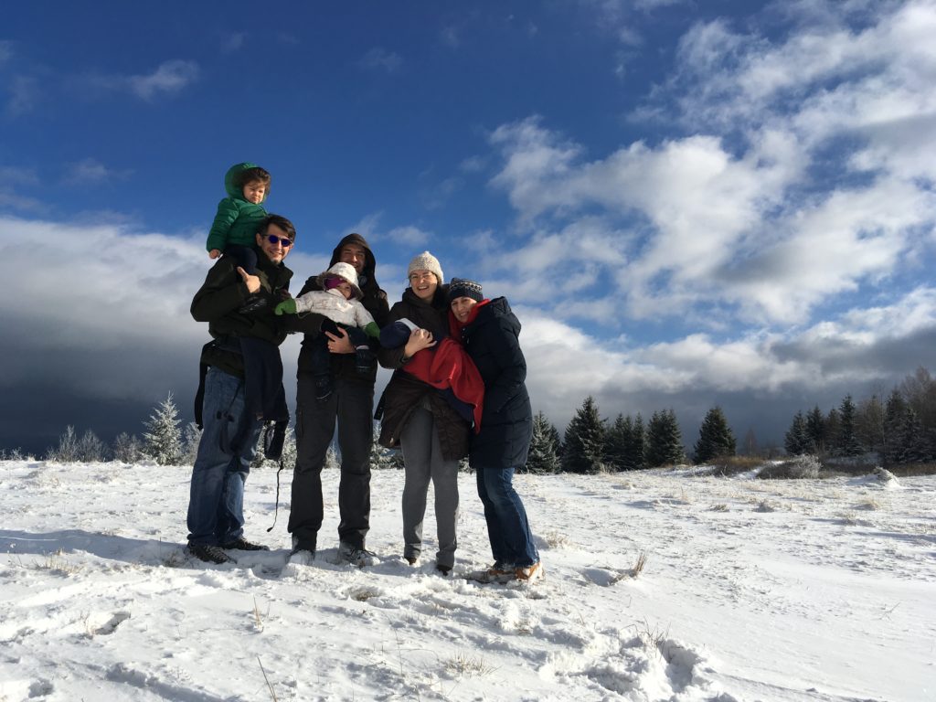 The three partners of Beyond Dracula, with the 3 babies we have so far. Carlo and Magdalena in the picture, Filip is the only 2016 baby missing.