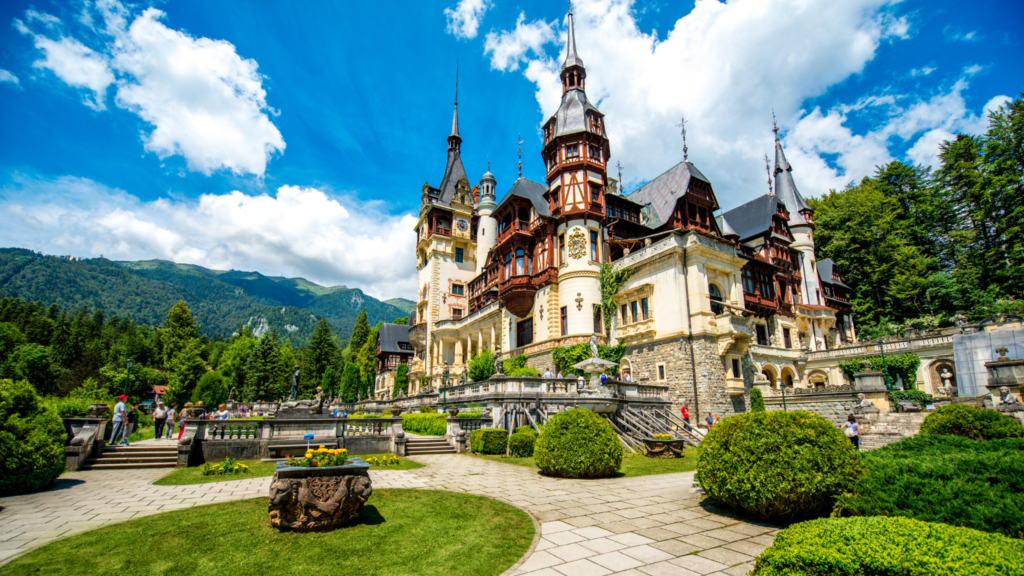 One of the most beautiful castles to visit in Romania is Peles Castle