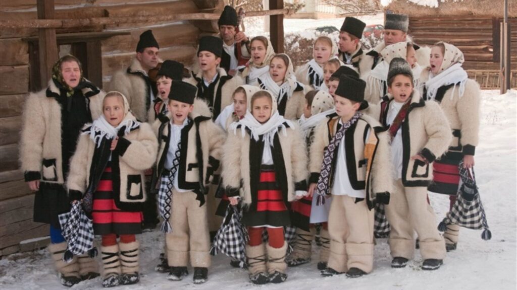 Carolers in Bucovina Romania