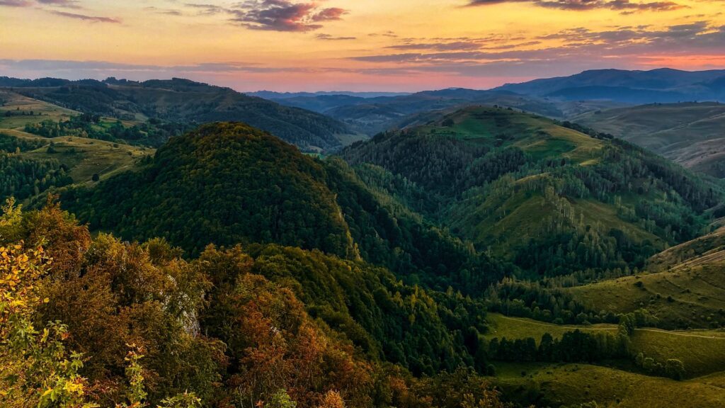 Sunset in the Apuseni Mountains Romania