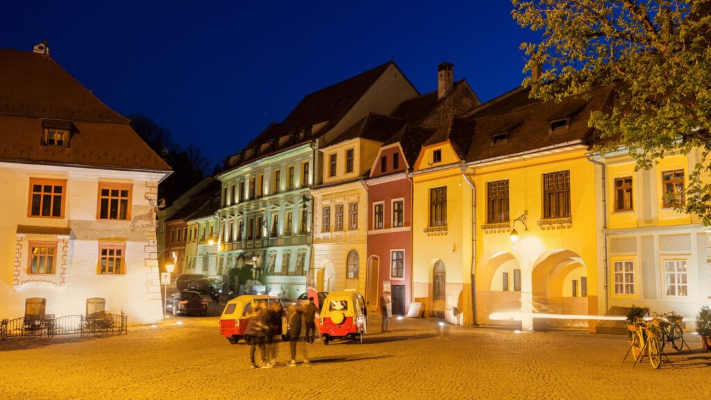 Central Square of Sighisoara at night