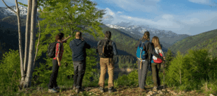 people hiking during travel to Romania